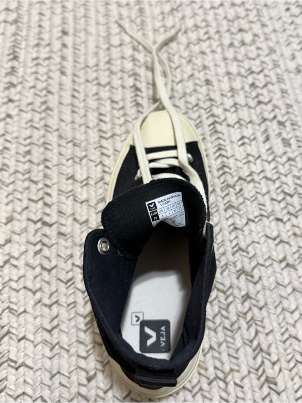 VEJA Wata II High Top Canvas Sneakers in Black/Pierre - Picture 10 of 13